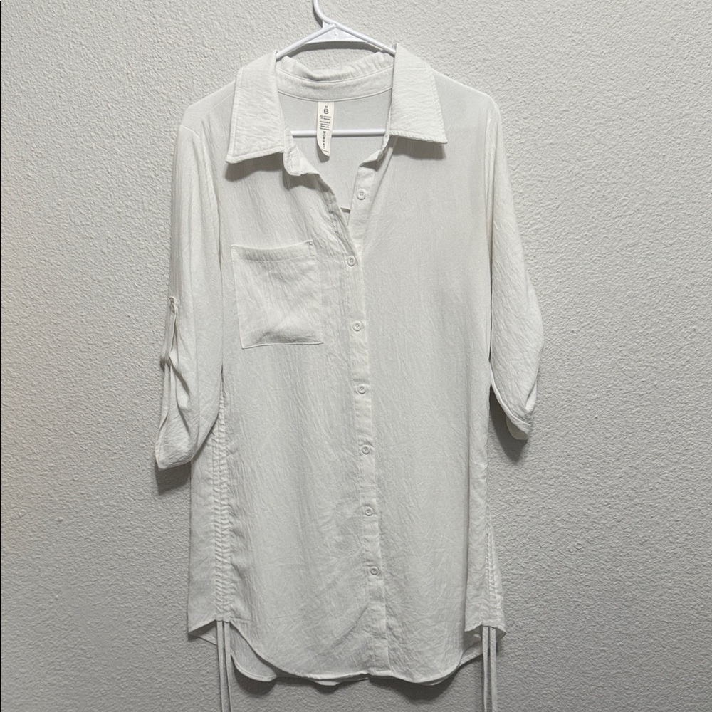White Button-Up cover up